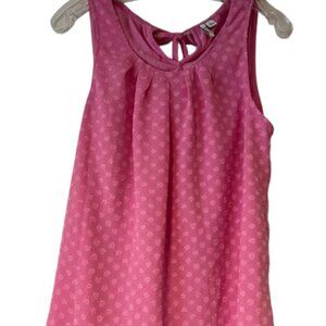 Elle Pink Sleeveless Shell Blouse w/Tie at Neck - Medium
